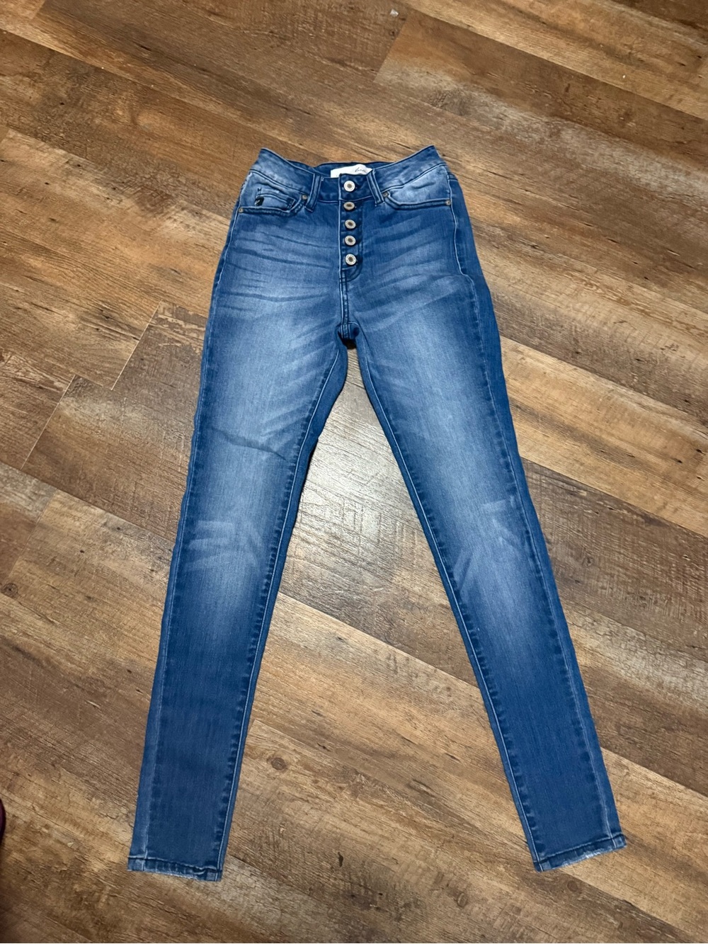 KanCan High-Rise Button-Fly Skinny Jeans - Blue